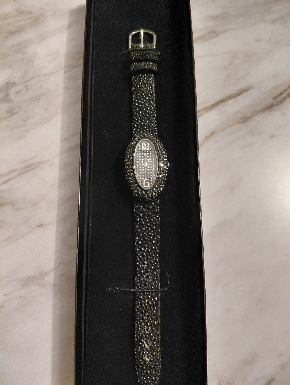 Black Crystal Strap Wristwatch Joan Rivers